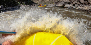 Frame from GoPro video of whitewater rafting in the Taos Box section of the Rio Grande in northern New Mexico. Video by Mitch Tobin/The Water Desk.