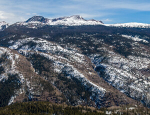 Drone view of the low snowpack in the San Juan Mountains of southwest Colorado on March 14, 2026. ©Mitch Tobin Usage rights are granted for editorial and nonprofit purposes only. No commercial or re-sale rights are granted without permission of the photographer. https://waterdesk.org/multimedia/