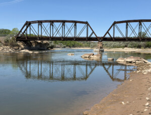 The Colorado River experienced extremely low flows in its 15-mile reach through Colorado's Grand Valley on April 22, 2026. A combination of heavy upstream diversion for irrigation and record low snowpack the winter before were the cause. © Luke Runyon. Usage rights are granted for editorial and nonprofit purposes only. No commercial or re-sale rights are granted without permission of the photographer.