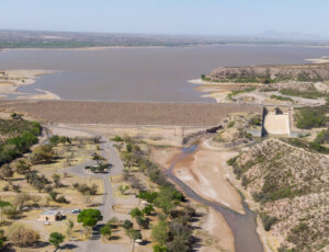 Drone view of the Rio Grande near Caballo Reservoir in southern New Mexico, on March 27, 2026. ©Mitch Tobin Usage rights are granted for editorial and nonprofit purposes only. No commercial or re-sale rights are granted without permission of the photographer.
