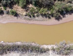 Drone view of the Rio Grande and surrounding farmland near Garfield, New Mexico, on March 27, 2026. ©Mitch Tobin Usage rights are granted for editorial and nonprofit purposes only. No commercial or re-sale rights are granted without permission of the photographer.