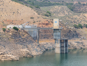 Low water levels at Colorado's Blue Mesa Reservoir on July 1, 2026. ©Mitch Tobin Usage rights are granted for editorial and nonprofit purposes only. No commercial or re-sale rights are granted without permission of the photographer.