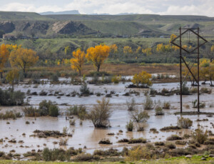 Flooding along the San Juan River in northwest New Mexico on October 25, 2026. ©Mitch Tobin Usage rights are granted for editorial and nonprofit purposes only. No commercial or re-sale rights are granted without permission of the photographer.