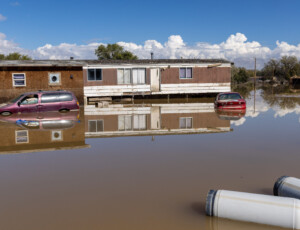 Flooding along the San Juan River in Shiprock, New Mexico, on the Navajo Nation, on October 25, 2026. ©Mitch Tobin Usage rights are granted for editorial and nonprofit purposes only. No commercial or re-sale rights are granted without permission of the photographer.