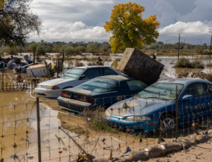 Flooding along the San Juan River in Shiprock, New Mexico, on the Navajo Nation, on October 25, 2026. ©Mitch Tobin Usage rights are granted for editorial and nonprofit purposes only. No commercial or re-sale rights are granted without permission of the photographer.